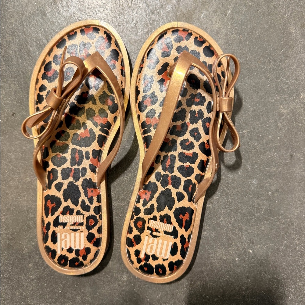 Mini Melissa Gold animal print sandal